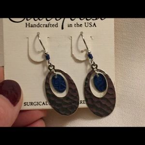 COPY - Silver and blue teardrop earrings